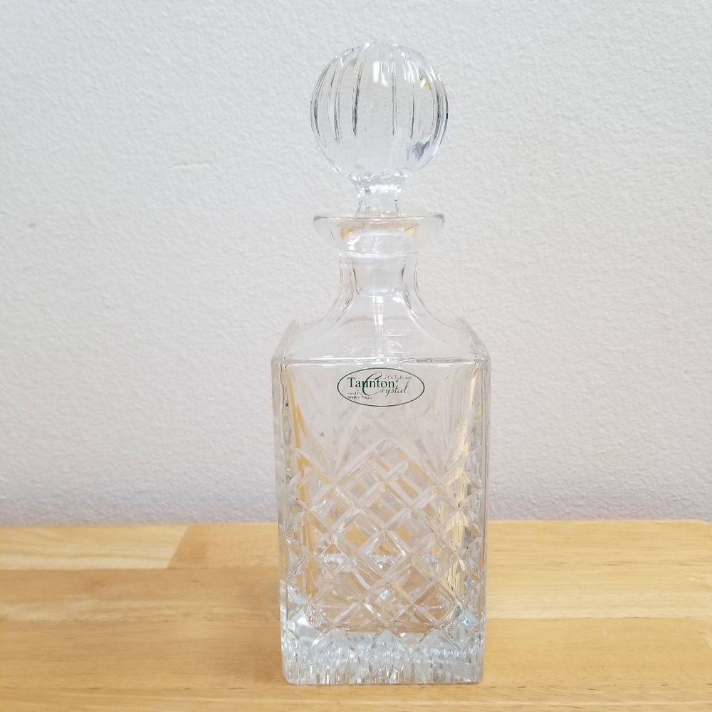 #10037 Vintage Taunton Crystal Engraved Decanter